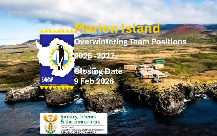 JOB Alert: Marion Island 2026-2027 – Closing Date 9 Feb 2026