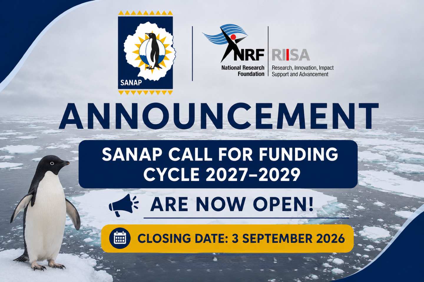 SANAP 2027-2029 call now open on NRF Grant applications
